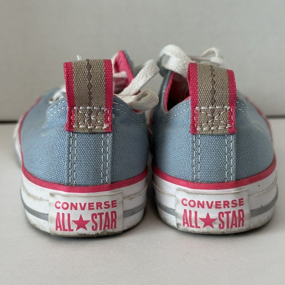 Converse Chuck Taylor, All Star Blue Pink Low Top Sneaker Girls Kids Size 1.5 Jr - Picture 5 of 14